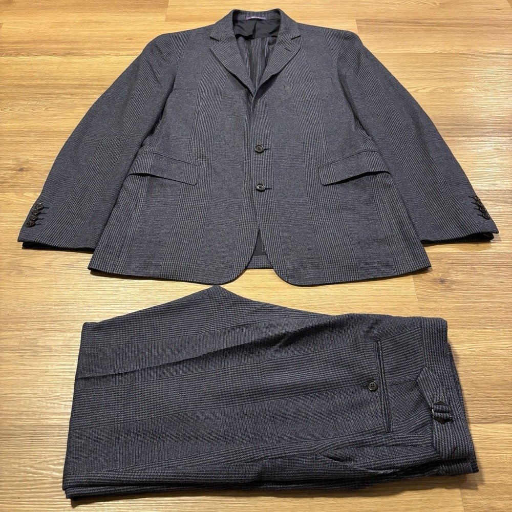 Ralph Lauren Purple Label "Gregory" Suit Slim 42L Fits 40L Grey Glen Plaid 34x32